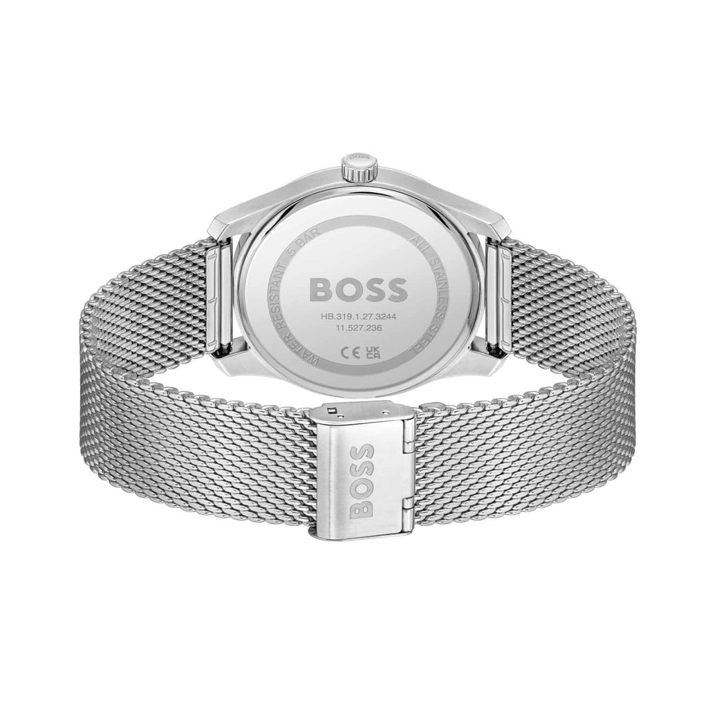 שעון Hugo Boss Principle 1514276 - לוח כחול רצועה כסף לגבר - תכשיטי חביב